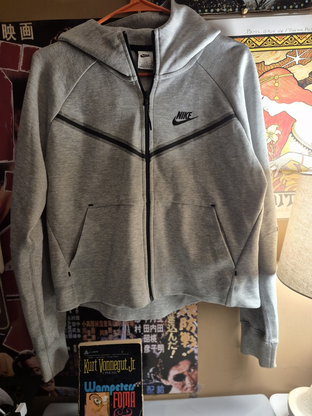 Nike Grey Women’s Full-Zip Bomber Hoodie Jacket